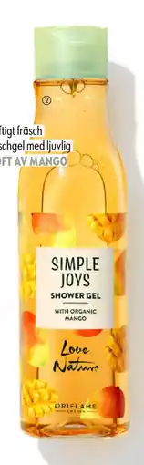 Oriflame Simple Joys Shower Gel with Organic Mango Love Nature erbjuda