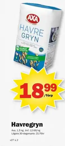 Pekås AXA Havregryn erbjuda
