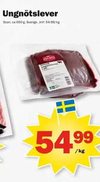 Pekås Scan Ungnötslever erbjuda