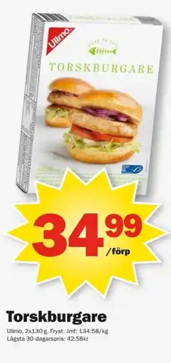 Pekås Ullmo Torskburgare erbjuda