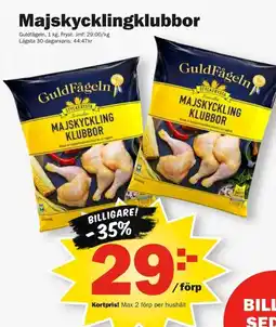 Pekås Guldfågeln Majskycklingklubbor erbjuda
