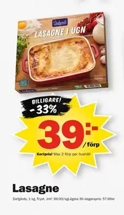 Pekås Dafgårds Lasagne erbjuda