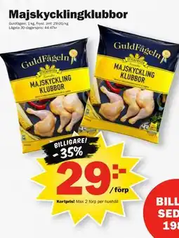 Pekås Majskycklingklubbor, Medlemspris erbjuda