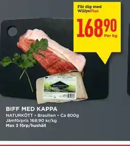 Willys BIFF MED KAPPA, Medlemspris erbjuda