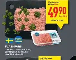 Willys FLÄSKFÄRS, Medlemspris erbjuda