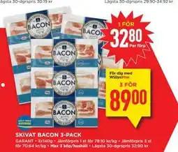 Willys SKIVAT BACON 3-PACK erbjuda