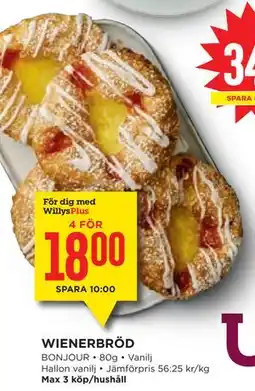 Willys WIENERBRÖD, Medlemspris erbjuda