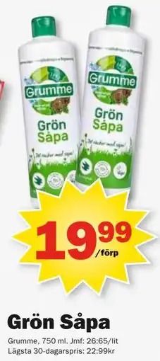 Pekås Grön Såpa erbjuda