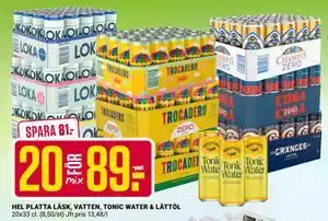 ÖoB HEL PLATTA LÄSK, VATTEN, TONIC WATER & LÄTTÖL erbjuda