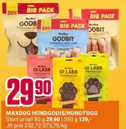 ÖoB MAXDOG HUNDGODIS/HUNDTUGG erbjuda