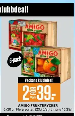 ÖoB AMIGO FRUKTDRYCKER, Medlemspris erbjuda