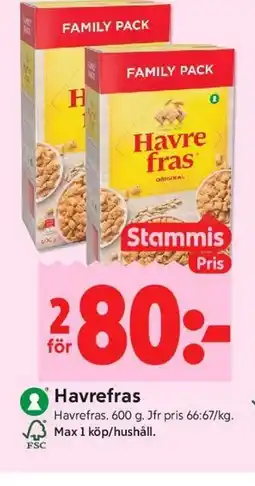 ICA Kvantum Havrefras, Medlemspris erbjuda