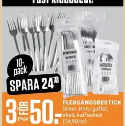 ÖoB FLERGÅNGSBESTICK, Medlemspris erbjuda