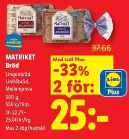 Lidl Matriket Bröd erbjuda