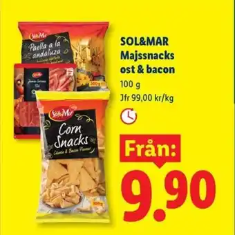 Lidl Sol&mar Majssnacks ost & bacon erbjuda