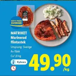 Lidl Matriket Marinerad flintastek erbjuda
