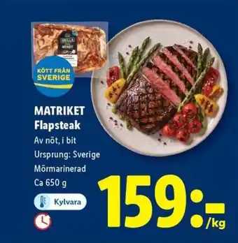 Lidl Matriket Flapsteak erbjuda