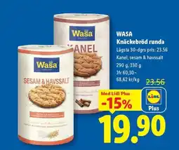 Lidl Wasa Knäckebröd runda erbjuda