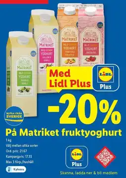 Lidl På Matriket fruktyoghurt erbjuda