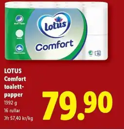 Lidl Lotus Comfort toalett- papper erbjuda