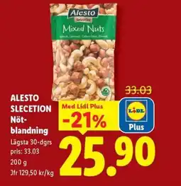 Lidl Alesto slecetion Nöt- blandning erbjuda