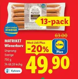 Lidl Matriket Wienerkorv erbjuda