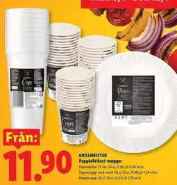 Lidl Grillmeister Papptallrikar/-muggar erbjuda