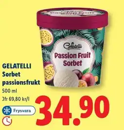 Lidl Gelatelli Sorbet passionsfrukt erbjuda
