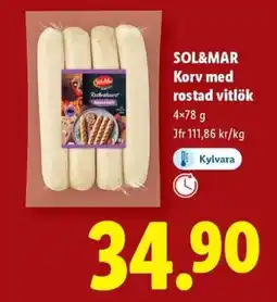 Lidl Sol&mar Korv med rostad vitlök erbjuda