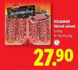 Lidl Sol&mar Skivad salami erbjuda
