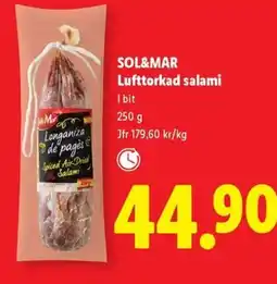 Lidl Sol&mar Lufttorkad salami erbjuda