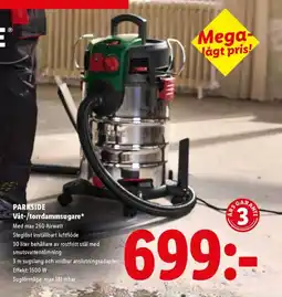 Lidl Parkside Vȧt-/torrdammsugare* erbjuda
