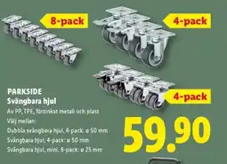 Lidl Parkside Svängbara hjul erbjuda