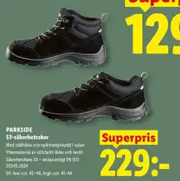Lidl PARKSIDE S3-säkerhetsskor erbjuda