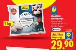 Lidl KRONFÅGEL Kycklingvingar erbjuda
