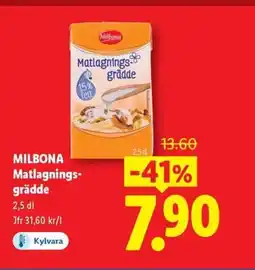 Lidl MILBONA Matlagnings- grädde erbjuda