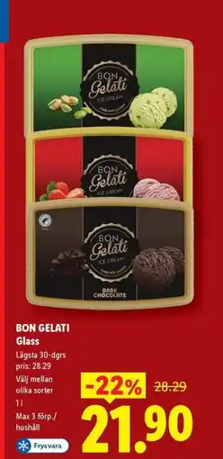 Lidl BON GELATI Glass erbjuda