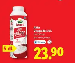 Lidl ARLA Vispgrädde 36% erbjuda