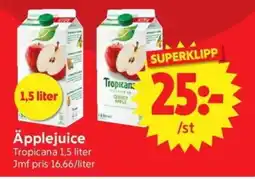Nya Pulsen Tropicana Äpplejuice erbjuda