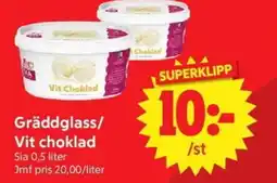 Nya Pulsen Sia Gräddglass/ Vit Choklad erbjuda