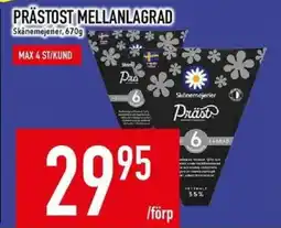 Matdax Skånemejerier Prästost mellanlagrad erbjuda