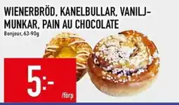 Matdax Wienerbröd, kanelbullar, vanilj- munkar, pain au chocolate erbjuda