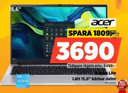 Power Acer Aspire Lite Lätt 15,6" bärbar dator erbjuda