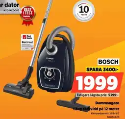 Power Bosch Dammsugare Lång räckvidd på 12 meter erbjuda