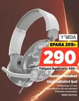 Power Turtle Beach Gaming headset Högkvalitativt ljud erbjuda