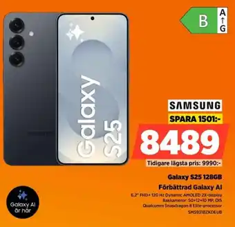 Power Samsung Galaxy S25 128GB Förbättrad Galaxy Al erbjuda