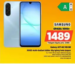 Power Samsung Galaxy A17 4G 128 GB 5000 mAh-batteri håller dig igång hela dagen erbjuda