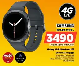 Power Samsung Galaxy Watch8.40 mm LTE Gemini Al inbyggd erbjuda