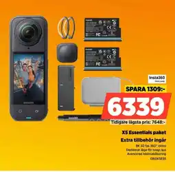 Power Insta360 X5 Essentials paket Extra tillbehör ingår erbjuda