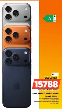 Power Authorized Reseller Apple iPhone 17 Pro Max 256 GB Ceramic Shield 2 erbjuda